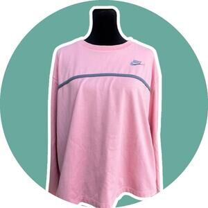 Nike women’s 1X long sleeve tee, pink with gray band